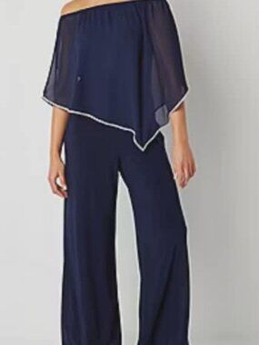 MSK Women's Straight Neck Short Sleeve Jumpsuit